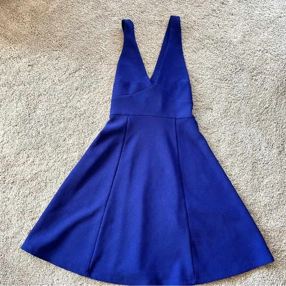 C | Dresses | Womens Cobalt Blue V Neck Skater Dress M | Poshmark